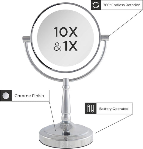 ZAD LED LIT SWIV MIRR 1/10 CHR