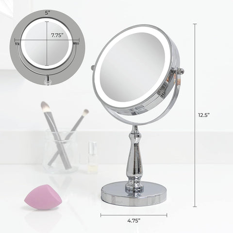 ZAD LED LIT SWIV MIRR 1/8 CHRM