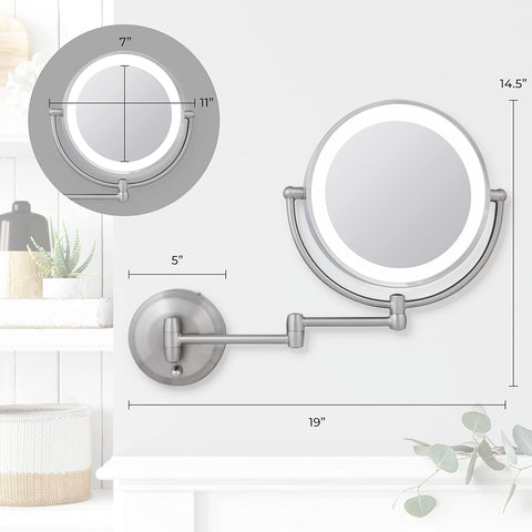 ZAD LED WALL MIRR 1/10 NICKEL