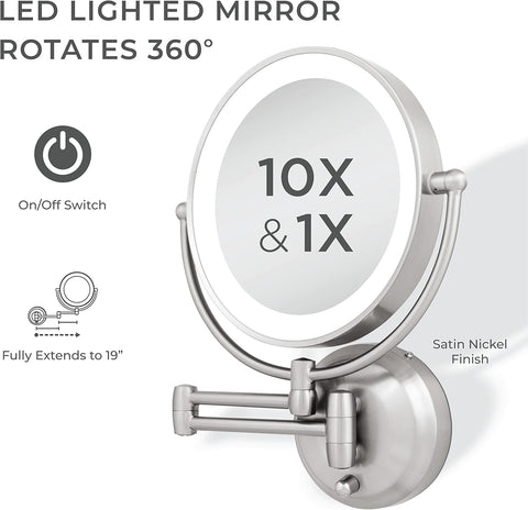 ZAD LED WALL MIRR 1/10 NICKEL